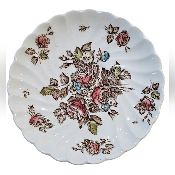 Johnson Bros.-Lot of 7 Vintage Devon Sprays Hand Engraving 6" Floral Pla… - Picture 1 of 6